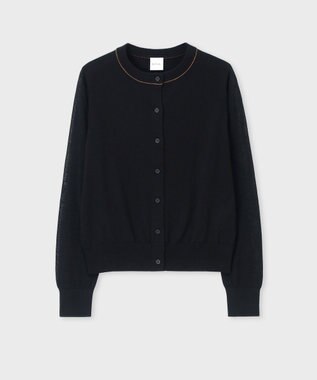 Paul Smith 【洗える】シアー コンビネーション カーディガン ブラック
