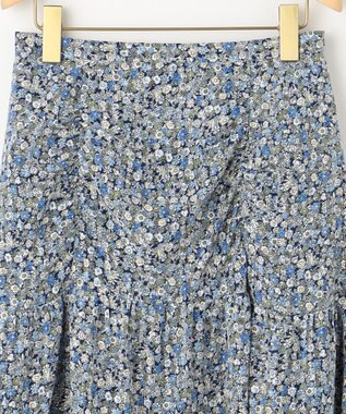 組曲 フラワーレイヤープリント ギャザースカート ブルー系5