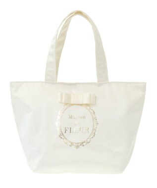 Maison de FLEUR フレームロゴサテンバッグ Ivory