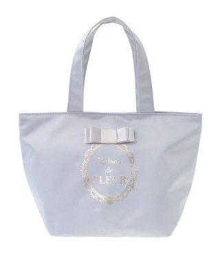 Maison de FLEUR フレームロゴサテンバッグ Grayish Blue