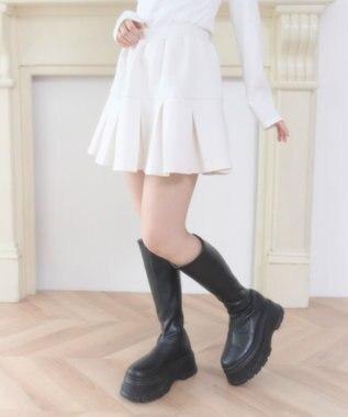 WEGO ダンボールプリーツスカパン ホワイトアイボリー