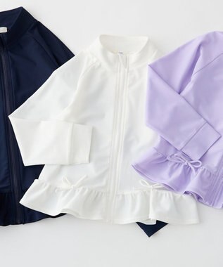 ANY KIDS 【UVカット】フリルラッシュガード エクリュ