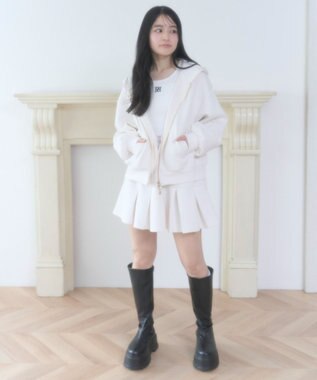 WEGO ダンボールプリーツスカパン ホワイトアイボリー