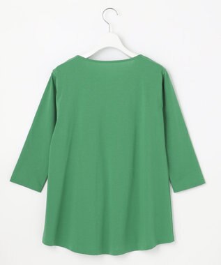 自由区 L 【放湿性/保湿性】イージートップス タックディテール カットソー グリーン系