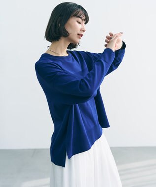 UNFILO 【リピート率の高さが魅力！毎シーズン大好評】マイビューティニット クルーネック ディープブルー