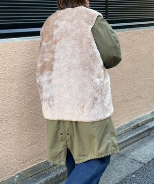 WEGO フェイクファーBIGベスト グレー