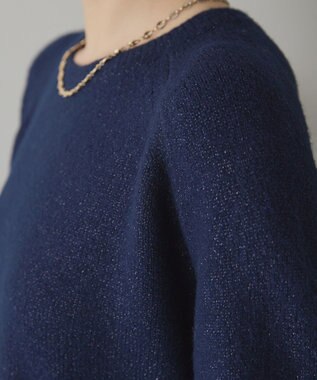 AMERICAN HOLIC ラグランラメニットプルオーバー Navy