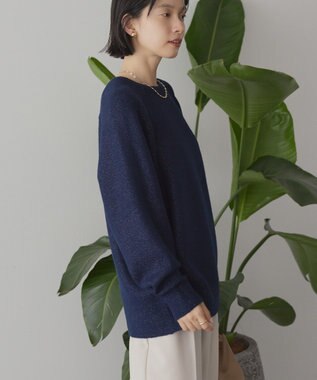 AMERICAN HOLIC ラグランラメニットプルオーバー Navy
