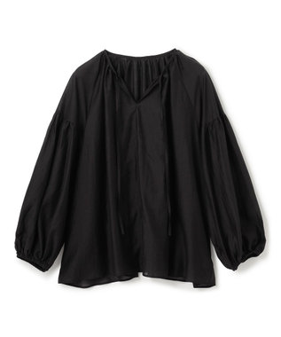UNFILO L シアーギャザーブラウス [NEW]ブラック