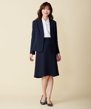 J.PRESS LADIES 【洗える】セラテリーダブルクロス フレアー スカート ネイビー系