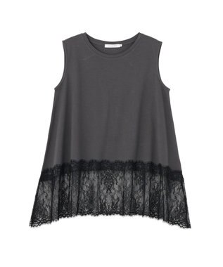 AMERICAN HOLIC 裾レースノースリーブプルオーバー Charcoal Gray