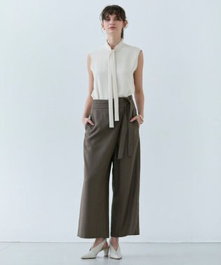 BEIGE， 【洗える】EVA / ボウタイブラウス Sheer Orange