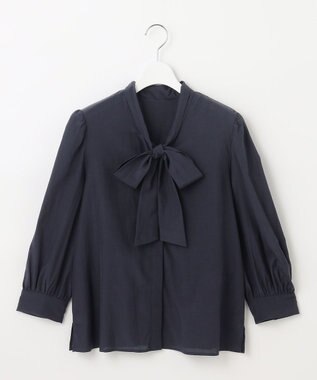自由区 L 【洗える】TACブライトローン ブラウス ネイビー系