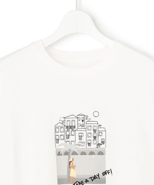 23区 Lauren Rolwing コラボ グラフィックプリント フレア Tシャツ オフ