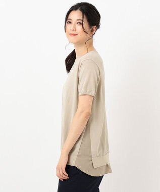 J.PRESS LADIES 【洗える】レーヨンストレッチ レイヤードニット ベージュ系