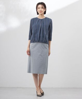 J.PRESS LADIES 【セットアップ対応・洗える・撥水】コットンFITTY スカート グレー系