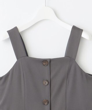 Feroux フレアチュール ジャンパースカート グレー系