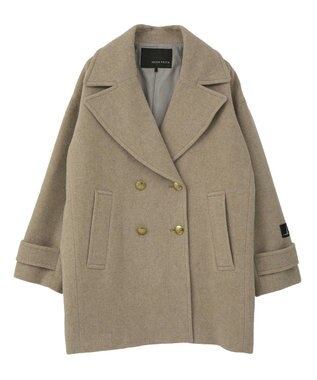 YECCA VECCA ウール混ミドル丈Pコート Dark Navy