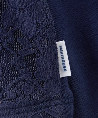 MIKI HOUSE HOT BISCUITS 【ミキハウス】【70-80cm】 レース付きフォーマルカバーオール 紺