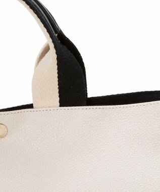 TOPKAPI 【Breath TOPKAPI】SCOTCH GRAIN スコッチグレイン プレーン 2トーンテープ ハンドル トートバッグ L クリーム