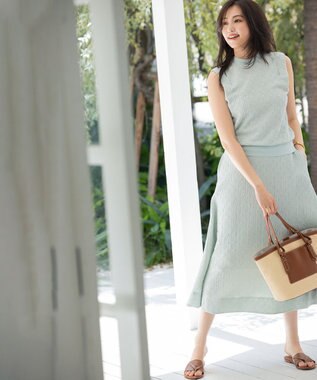 組曲 L 【2SET】ストレッチジャカード セットアップ クリームミント系