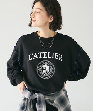 CRAFT STANDARD BOUTIQUE 配色ロゴメロープルオーバー Black