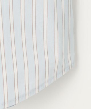 自由区 【洗える】SOMELOSクロップド丈 ブラウス サックスストライプ