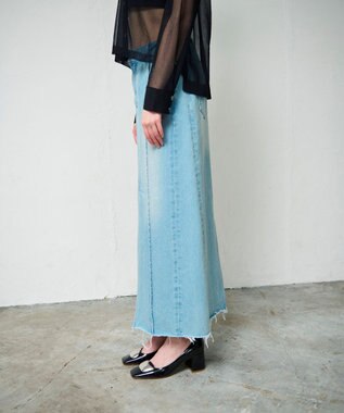 GRACE CONTINENTAL デニムタイトロングスカート サックス