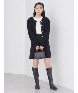 earth music&ecology カールヤーンカーディガン Black