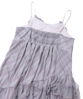 earth music&ecology フロントリボンチェックミニキャミワンピース Check Gray