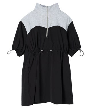 earth music&ecology ハーフＺＩＰミニワンピース Black