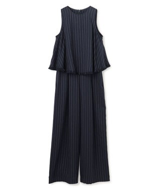 uncrave リネンライクツイル オールインワン ネイビーストライプ