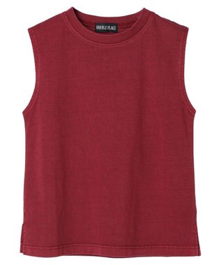 Green Parks ・Ｄｏｕｂｌｅ　Ｆｌａｇｓ　ピグメント加工ノースリＴＥＥ Bordeaux