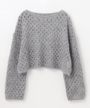 GRACE CONTINENTAL アルパカメッシュニットトップ グレー