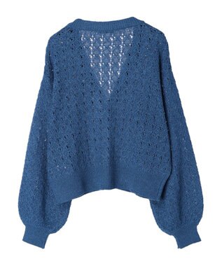 earth music&ecology 透かし編みテープヤーンカーディガン Pink