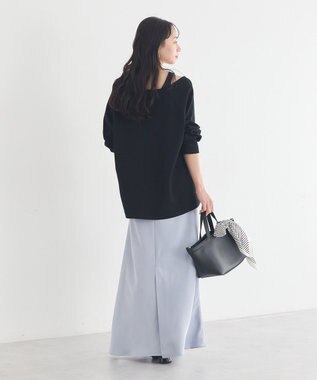 earth music&ecology サテンフリルマーメイドスカート Sax