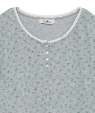 earth music&ecology 【WEB限定】アイレットジャカードタイトプルオーバー Flower yellow