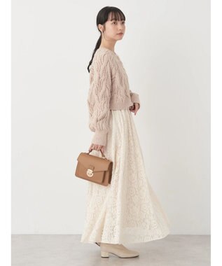 earth music&ecology 起毛レースフレアスカート Ivory