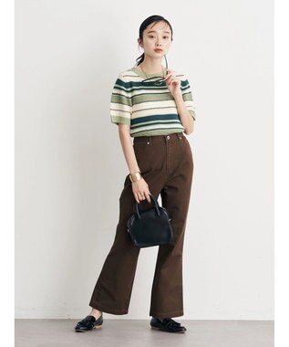 earth music&ecology カラーフレアパンツ Dark Brown