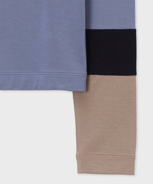 Paul Smith ブロックカラー スリーブ ハイネック カットソー グレイッシュブルー