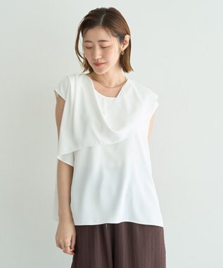 YECCA VECCA ドレープブラウス Off White