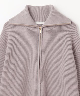 ANY L 【洗濯機可】ジップアップニットブルゾン グレージュ