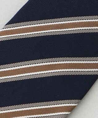 GOTAIRIKU  GOTAIRIKU別注【日本製】シルク ネクタイ_レジメンタル柄 ネイビー×ブラウン