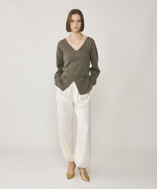 GRACE CONTINENTAL ウールベアニットトップ グレー