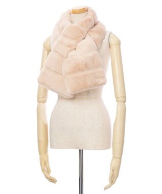 MOONBAT FURLA フェイクファーティアードマフラー ベージュ