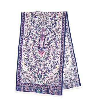 Marca ＜オシャレに防寒＞【Marcaオリジナル 】小鳥さらさペルシャウールロング シルクウール ロングスカーフ ピンク