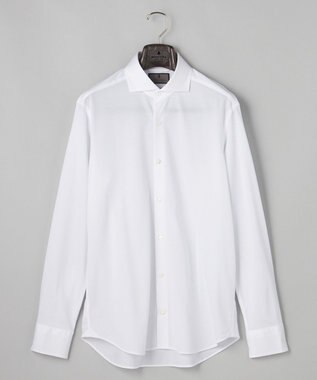 GOTAIRIKU 【ストレッチ/洗える】Albini ジャージ シャツ_ カッタウェイカラー ホワイト系