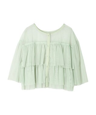 Green Parks ・ＳＵＧＡＲ　ＳＰＯＯＮ　チュールティアードブラウス Mint Green