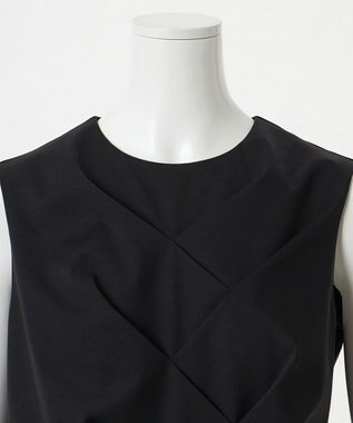 23区 【エステータ】トリアセファインジャージー タックデザイン カットソー ブラック系