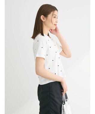 Green Parks ・Ｄｏｕｂｌｅ　Ｆｌａｇｓ　ハート刺繍ＴＥＥ Off White